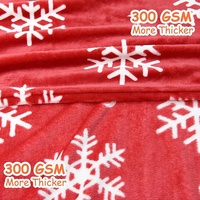 Couverture en peluche corail de Noël imprimée flocon de neige rouge Couverture en polaire de Noël pour la maison