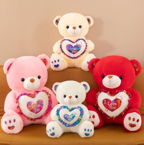 Kalp sevgililer günü yumuşak kişiselleştirilmiş peluş pamuk ile doldurulmuş peluş oyuncaklar oyuncak ayı Anime ayı parlak LED özellikleri hediyeler - Product Image 6