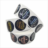 Étiquettes autocollantes rondes personnalisées avec logo brillant, imperméables, écologiques et réutilisables pour l'impression sur papier en rouleau
