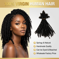Extensions de dreadlocks en cheveux humains brésiliens Remy, bouclés afro crépus, faits à la main, microlocks, Goddess Locs, 0,4 cm, 0,6 cm, longueur 8-30 pouces, haute qualité