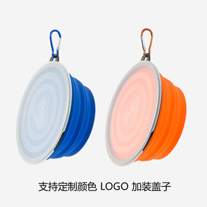 ชามพับได้สำหรับสัตว์เลี้ยง ทำจากซิลิโคน พกพาสะดวก สำหรับใส่อาหารและน้ำสำหรับสุนัขและแมว ขนาด 350 มล. 650 มล. 1000 มล. พร้อมคาราไบเนอร์ สำหรับใช้งานกลางแจ้ง - Product Image 3