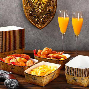 Decoraciones para Fiestas, Bandejas de Papel para Servir Comida, Barquitos para Aperitivos, Tazones Piratas Desechables para Decoración de Halloween - Product Image 5