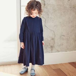 Ropa al por Mayor para Niños, Vestido Largo de Manga Larga para Niños, Vestido Infantil Liso - Product Image 1