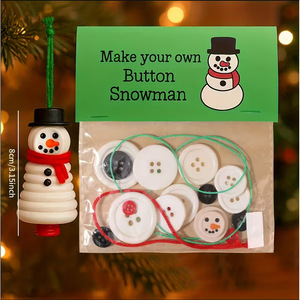 DIY Button Ornament Kits Plastic Christmas Hanging Decor Santa Claus Angel Snowman Craft Set For Holiday Tree Decoration - Product Image 2