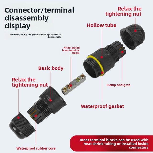 High Current Copper IP68 Waterproof Outdoor Junction Box T-Shaped Terminal 1-50 Square Screw Quick Butt Wire Connector