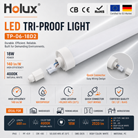 Luminaire LED Tri-Proof 18W 140lm par Watt IP65 IK08 CE ERP RoHS Garantie 5 ans Boîtier PC Blanc Naturel SMD2835 4000K CRI80