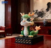 Figurine de dragon bébé sculptée en résine sur mesure SMC, base 3D, statue de dessin animé mignonne, décoration de bureau et de maison, Noël