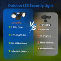 Projecteur LED 12W double tête crépuscule-aube, éclairage mural de sécurité extérieur IP54 étanche, double réglage, en aluminium pour garages et porches