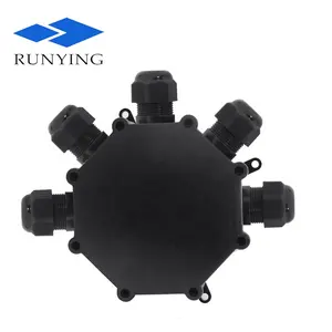 round shape waterproof junction box M20 cable gland customized IP68 waterproof plastic enclosure M686