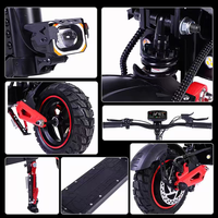 Trottinette électrique tout-terrain pour adultes, pneus larges de 11 pouces, moteur 1600 W, vitesse rapide, longue autonomie, trottinette électrique pour la mobilité