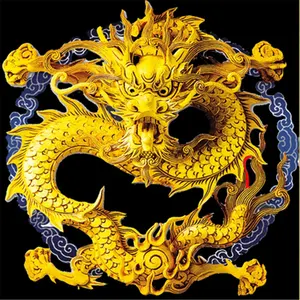 Dragon gold loong broca completa, pintura de diamante, 5d, imagem, faça você mesmo, bordado, casa, decoração de parede, oem/mm, presente de fábrica, atacado