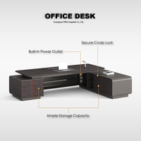 Bureau de direction avec plateau laqué haut de gamme pour bureaux de managers et solutions d'aménagement de bureau tout-en-un