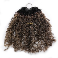 Vmae Cheveux Humains Vierges Bruts Balayage Blond Miel Cendré Afro Kinky Coily Miracle Knots String Feather Crochet Braids Extensions de Cheveux
