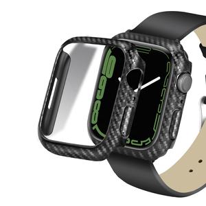 Coque pour <span class=keywords><strong>Apple</strong></span> <span class=keywords><strong>Watch</strong></span> 7 8 45mm 41mm 44mm <span class=keywords><strong>40mm</strong></span> 38mm Protecteur d'écran en fibre de carbone Bord pare-chocs IWatch 4 5 <span class=keywords><strong>SE</strong></span> 6 Accessoires - Product Image 1