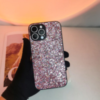 Coque de téléphone pour femme, accessoires de protection d'écran de luxe scintillants, étui pour téléphone pour iPhone 15 11 13 12 14 Pro Max