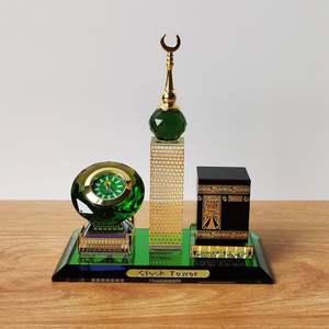 Reloj de Cristal de <span class=keywords><strong>Cuatro</strong></span> Caras con la Kaaba Musulmana, Artesanía Islámica Celestial, Torre, Artesanía Árabe, Decoración del Hogar - Product Image 2