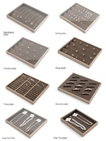 Plateau à bijoux avec couvercle pour colliers, bagues, boucles d'oreilles, pendentifs, bracelets et joncs - Présentoir de présentation de marchandises