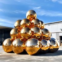 Ballon sphérique réfléchissant géant gonflable en PVC imperméable pour les fêtes et événements en plein air, alimenté par USB, certifié CE
