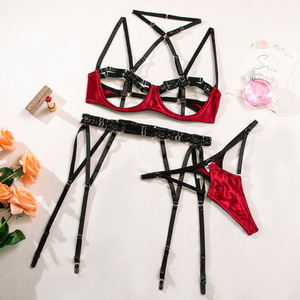 Nuovo Set di Lingerie leopardo caldo 3 pezzi Push Up fasciatura reggiseno completo <span class=keywords><strong>donne</strong></span> <span class=keywords><strong>nude</strong></span> estremamente seducente e <span class=keywords><strong>Sexy</strong></span> lingerie - Product Image 6