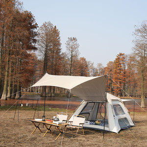 Carpa de camping automática 2 <span class=keywords><strong>en</strong></span> 1 con toldo integrado, diseño de apertura rápida, impermeable, para exteriores, venta al por mayor. - Product Image 4