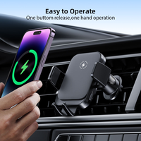 Cargador Inalámbrico Rápido de 15W para Auto, Soporte para Teléfono con Sujeción Automática, Montaje en Rejilla de Ventilación, Operación con una Mano, Compatible con Diversas Carcasas, Agarre Estable