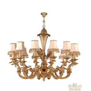 קומה מעוגל נחושת נברשת אורות קישוט אולם ברונזה ענף תליון מנורת חדר שינה tassels lamped אור - Product Image 5