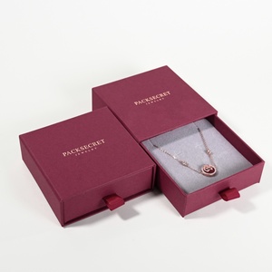 Custom Logo Sliding Drawer Jewelry <b>Box</b> Paper Necklace <b>Gift</b> <b>Box</b> with Sponge Insert Premium Jewelry Packaging <b>Box</b> - Product Image 2