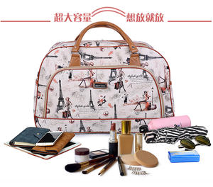 Bolsa de Viaje de Fin de Semana de Gran Capacidad con Cremallera de Cuero PU Personalizada, Bolsa Deportiva de Moda Geométrica Impermeable y Portátil para Hombre y Mujer - Product Image 6