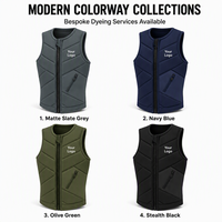 Rompi Pelampung Neoprena Dewasa Pro dengan Busa Tersegmentasi, Jaket Pelampung Wakeboard Slim Fit, Alat Bantu Apung untuk Jet Ski, Wakesurf, dan Surfing