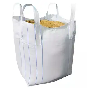 Custom PP Woven Jumbo 1 Ton Big Bags 1000kg Fabric FIBC Bulk Bag For Construction