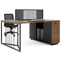 Poste de travail de bureau moderne en bois avec cloison, bureau informatique, table de direction, ensemble de mobilier de bureau pour employés, vente en gros