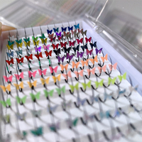 Extensions de cils papillon scintillantes d'été, en fibre PBT coréenne, faux vison premium, longues, colorées et naturelles, décorations artificielles