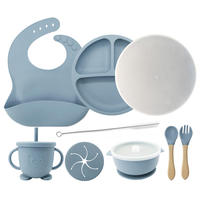 Meilleures ventes : Ensemble d'alimentation pour bébé facile à nettoyer, sans BPA, ustensiles d'apprentissage pour nourrissons, ensemble d'alimentation en silicone pour bébé