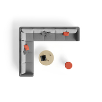 Ensemble de canapés modulaires en tissu en forme de L, personnalisables et modernes, pour bureau, salle de négociation, hall d'accueil, espace de repos et salon