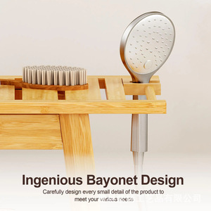 <b>Bamboo</b> Bathroom Storage Rack 60X70cm Two Tier Freestanding Shower Shelf With <b>Soap</b> <b>Dish</b> And Bottle Holder For Bathtub Area - Product Image 4
