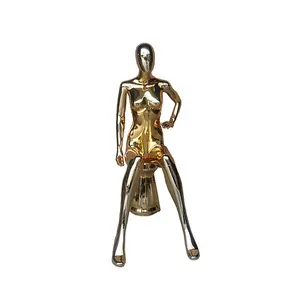 Styling Winkel Oefenpop Kleding Display Goud Gouden Vrouwelijke Mannequin Zitten