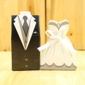 Sposa E Lo Sposo Dolce <span class=keywords><strong>Scatola</strong></span> di Carta di Caramella di Cerimonia Nuziale Regalo di Cioccolato <span class=keywords><strong>Scatola</strong></span> di Favore di Imballaggio - Product Image 1