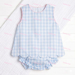 Set Estivo <span class=keywords><strong>per</strong></span> Bambine con Top a Quadretti e Pantaloncini con Volant, Abbigliamento <span class=keywords><strong>per</strong></span> Bambine Piccole - Product Image 4