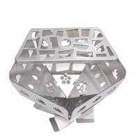 Luling HP280j, foyer portable en acier inoxydable, réchaud de camping ultraléger pliable, barbecue au bois pour la randonnée et les voyages