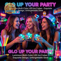 Nouveautés pour fêtes, glaçons lumineux, glaçons LED multicolores avec lumières changeantes, imperméables, réutilisables, bar, anniversaire, mariage
