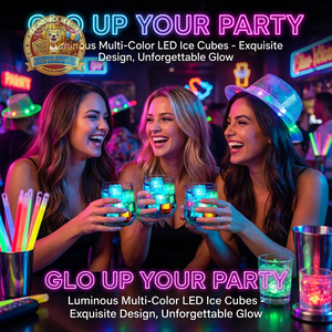Светящиеся кубики льда для вечеринок, разноцветные светодиодные кубики льда с изменяющимися цветами, водонепроницаемые, многоразовые, для бара, дня рождения, свадьбы - Product Image 4