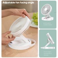 Ventilateur portable rechargeable pliable, ventilateur de table, 5 vitesses, silencieux, ventilateur suspendu pour le bureau, la maison, le camping en plein air