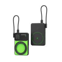 Chargeur sans fil magnétique portable 10000mAh, batterie externe avec câble intégré, charge rapide 20W, sortie Type-C, écran LED coloré