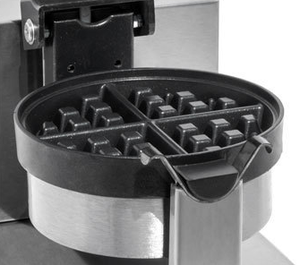 Machine à gaufres ronde à tête unique rotative commerciale en acier inoxydable avec revêtement antiadhésif pour café<span class=keywords><strong>s</strong></span> et restaurants occidentaux - Product Image 5