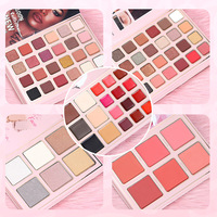 Palette de maquillage multi-usages en forme de livre, grande capacité, fards à paupières, blush, illuminateur, rouge à lèvres, tout-en-un, Paletas De Sombras