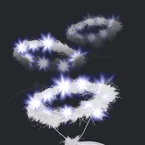 Cheap Light up Angel <strong>Halo</strong> White Feather Fluffy LED <strong>Halo</strong> Headband Accessories for Angel <strong>Costumes</strong> for Adults and Kids - Product Image 2