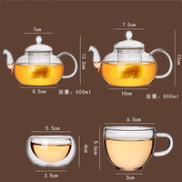 Théière classique en verre ultra-transparent de 600 ml avec infuseur pour café, lait, thé fleuri ou thé en feuilles