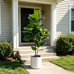 Bassin blanc Fiddle - Feuilles décoratives d'intérieur pour sol, emballage monobloc, en plastique, 150 cm - Product Image 5