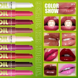 9 colori impermeabili durevole rossetto solido idratante lucidalabbra ingredienti minerali idratante labbra olio premuto specchio - Product Image 4