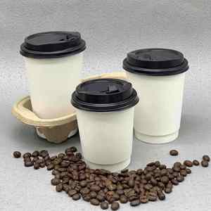 Gobelets en carton ondulé double paroi écologiques jetables de qualité alimentaire pour café chaud à emporter, personnalisables - Product Image 1